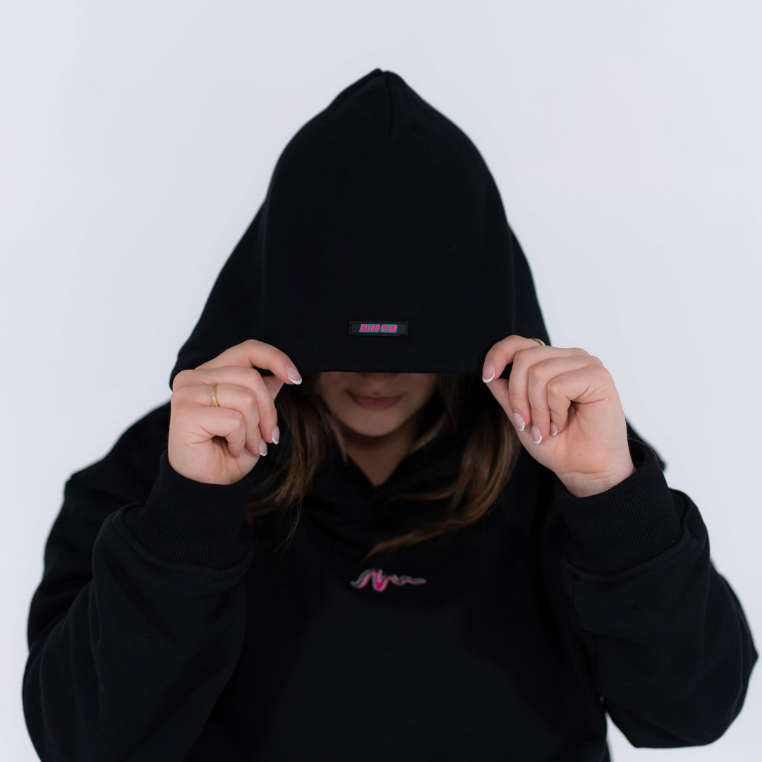 Unisex Retro Club hoodie – oversized fit with chest logo print