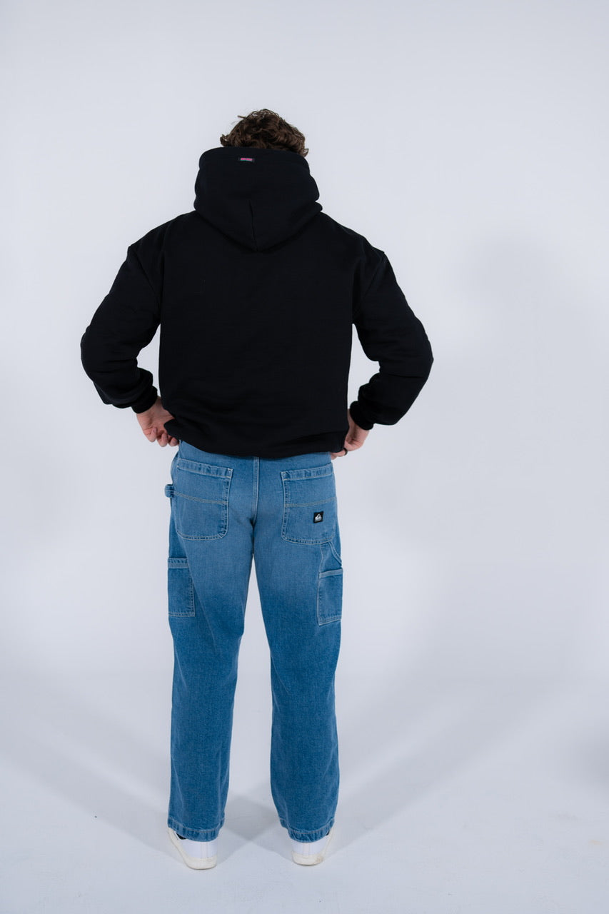 Retro Club hoodie back view – drop shoulder oversized style