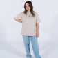Retro Club white oversized tee – chest logo streetwear fit