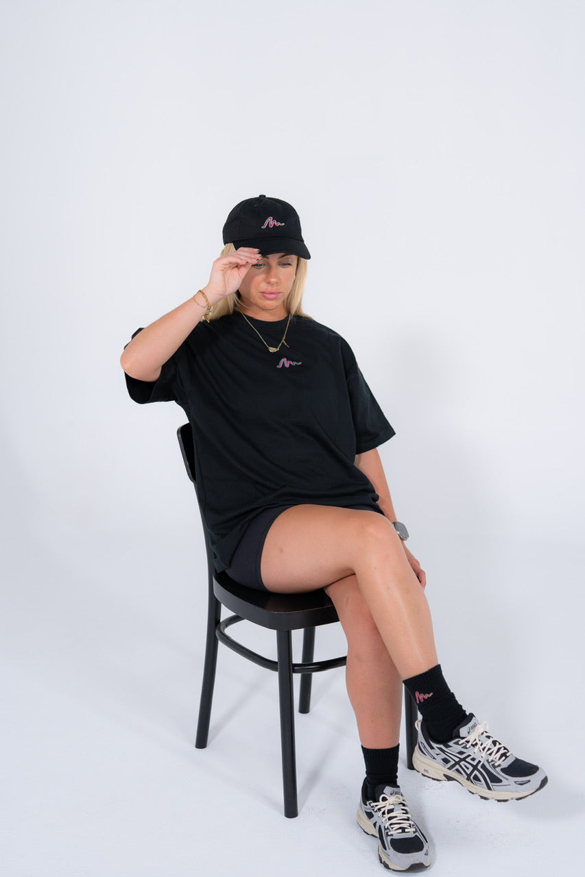 Retro Club baseball cap front view – black vintage streetwear hat
